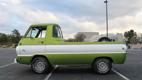 Dodge a100 pickup - Sep 23, 2018 · When The A-100 arrived on the market in 1964, it came in three flavors: a panel van; a Sportsman ''wagon'' with windows all around and seating for passengers in the rear; and the pickup featured here. A-100s were initially available with the buyer's choice of slant-six engines: 170-cu.in. rated at 101hp or 225 cu.in. rated at 140hp. 